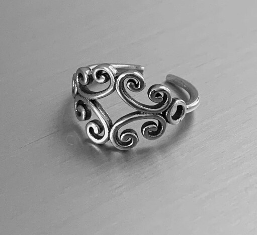 Gift For Womens Stylish Solid Metal Adjustable Toe Ring White Gold Plated Silver