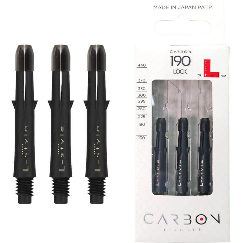 L-style L-Shaft Carbon Lock w/ Champagne Ring Straight 190 Dart Shafts