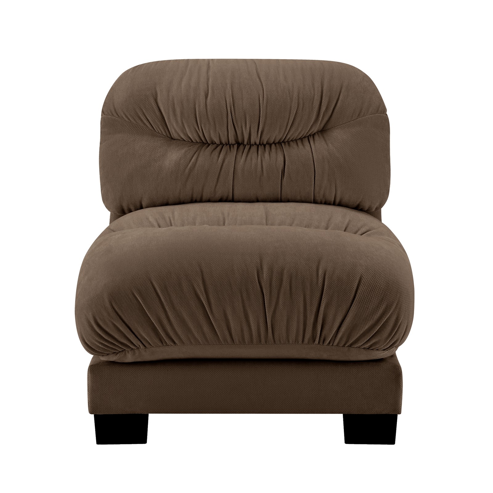 Flora Armless Sofa Chenille Brown 34.25"L x 34.25"W x 36.22"H