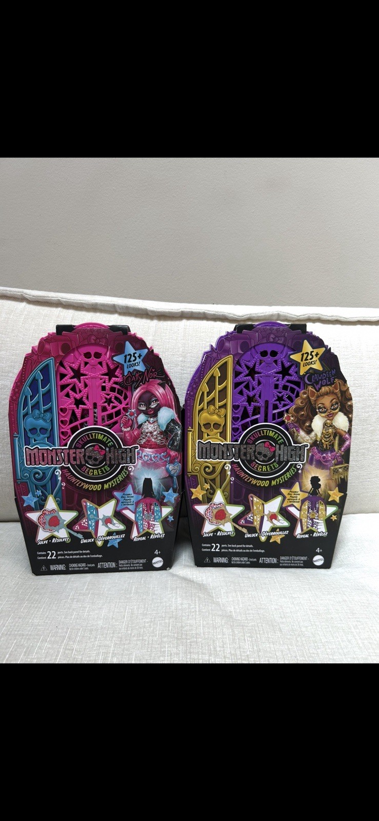 Lot of 2 Monster High Skulltimate Secrets Hauntlywood Mysteries-Clawdeen & Catty