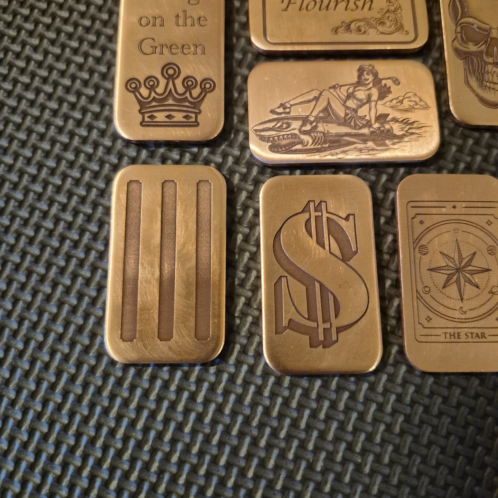 Custom Engraved Copper Rectangle Golf Ball Marker / Send your Design / Idea