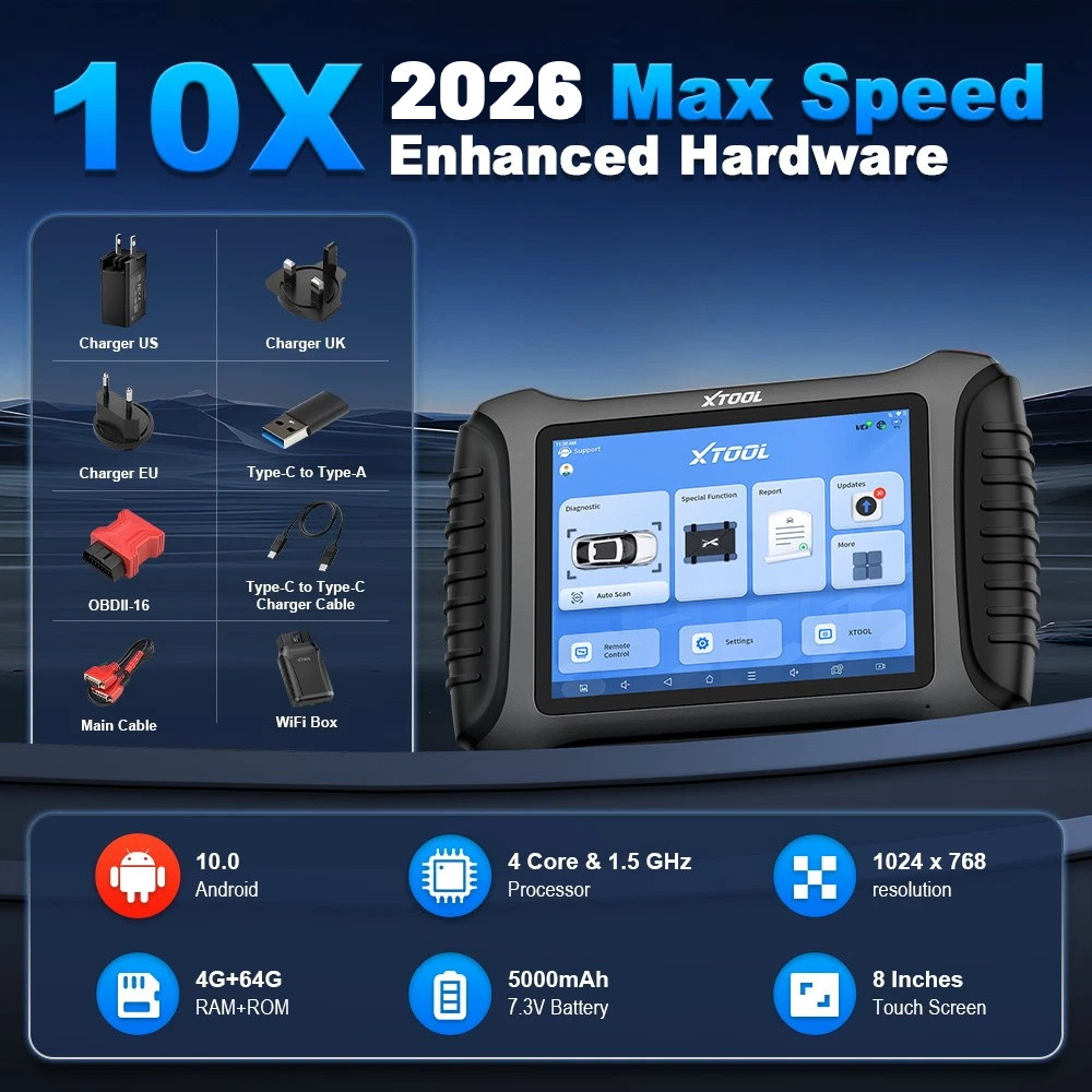 USED XTOOL IP900BT OBD2 Scanner AI-Assisted Wireless Diagnostic Tool Key Coding
