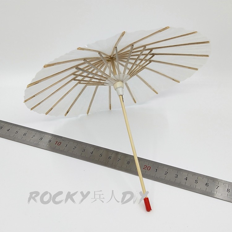 1/6th White Japanese Geisha Female Paper Umbrella Model for 12" Body Figure Doll