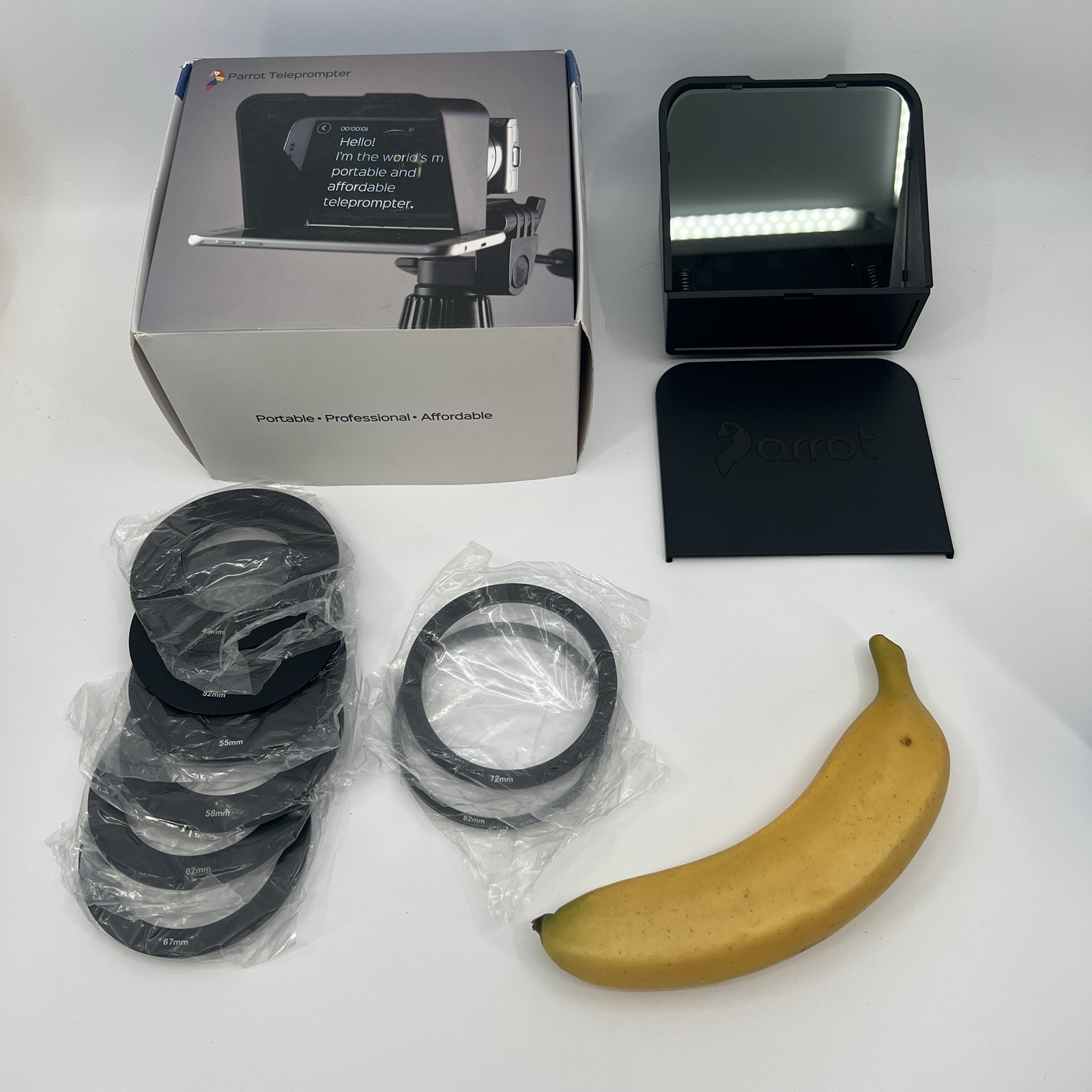 Parrot Teleprompter Kit 7OT/3OR Lens Adapters New Open Box Missing Manual