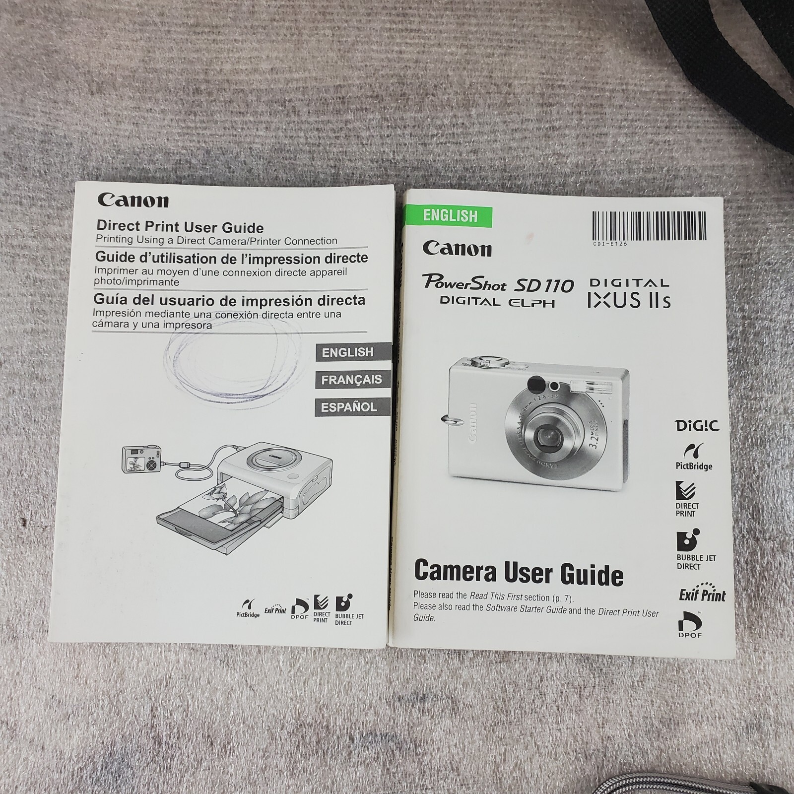 Accessory lot For Canon PowerShot SD110 ~ Includes Battery, Charger, Case & book