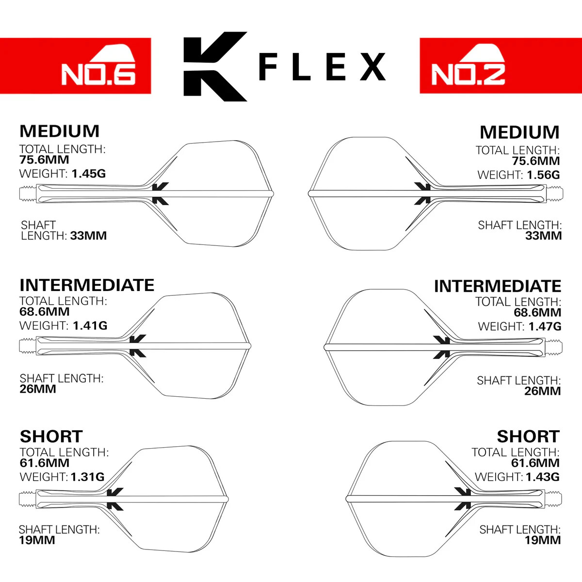 DIMITRI VAN DEN BERGH TARGET K-FLEX 1 PIECE MEDIUM SHAFT & NO2 FLIGHT