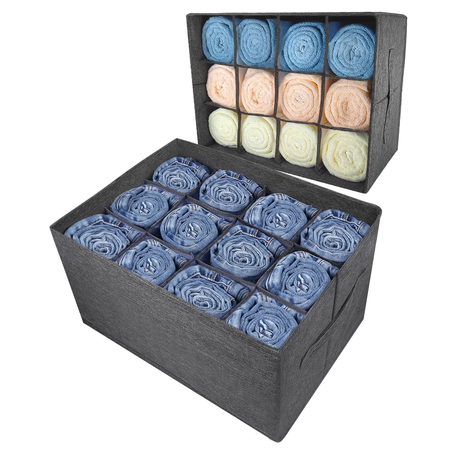 Closet Organizers and Storage Bins for Clothes - 12 Cell Drawers Organizer Gr...