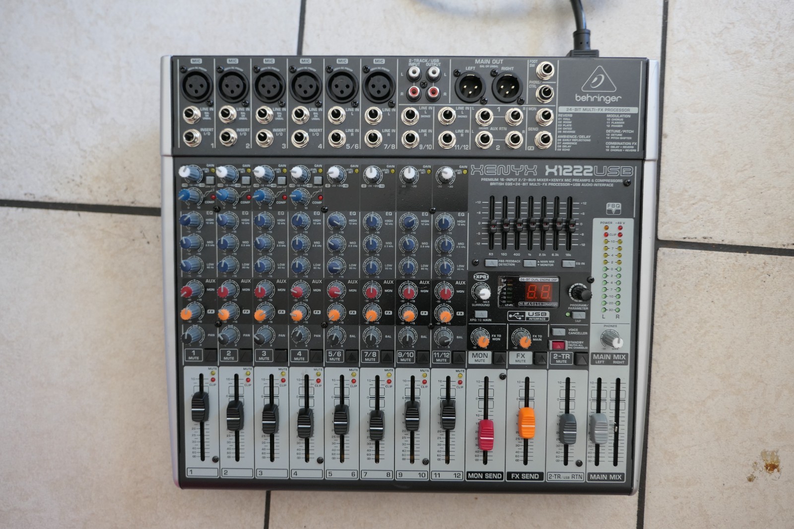 Behringer Xenyx X1222USB 16-Input Mixer w Preamps, Comps, Wireless USB Interface