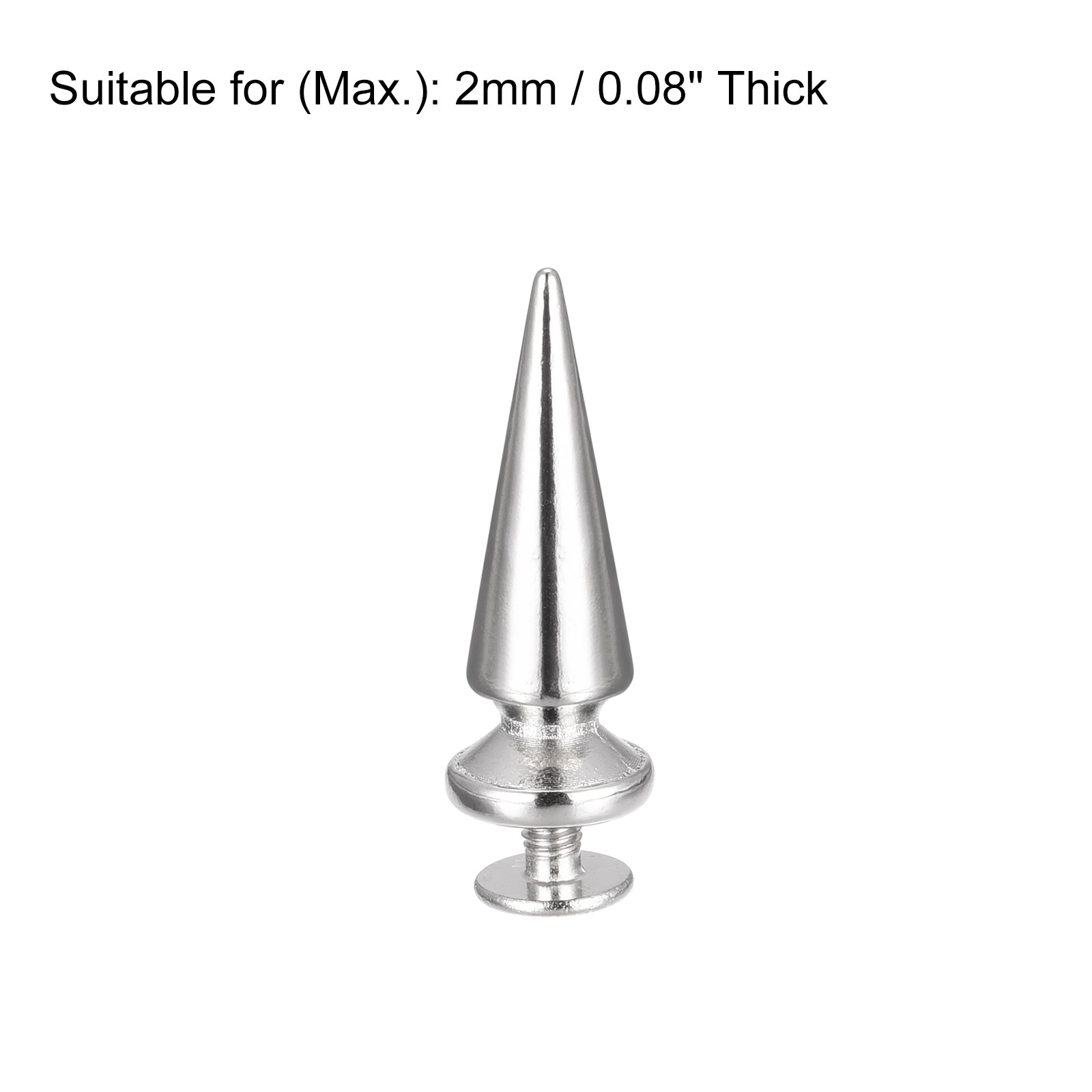 10x26mm Screw Back Rivets, 10 Sets Solid Leather Studs for DIY Silver Tone