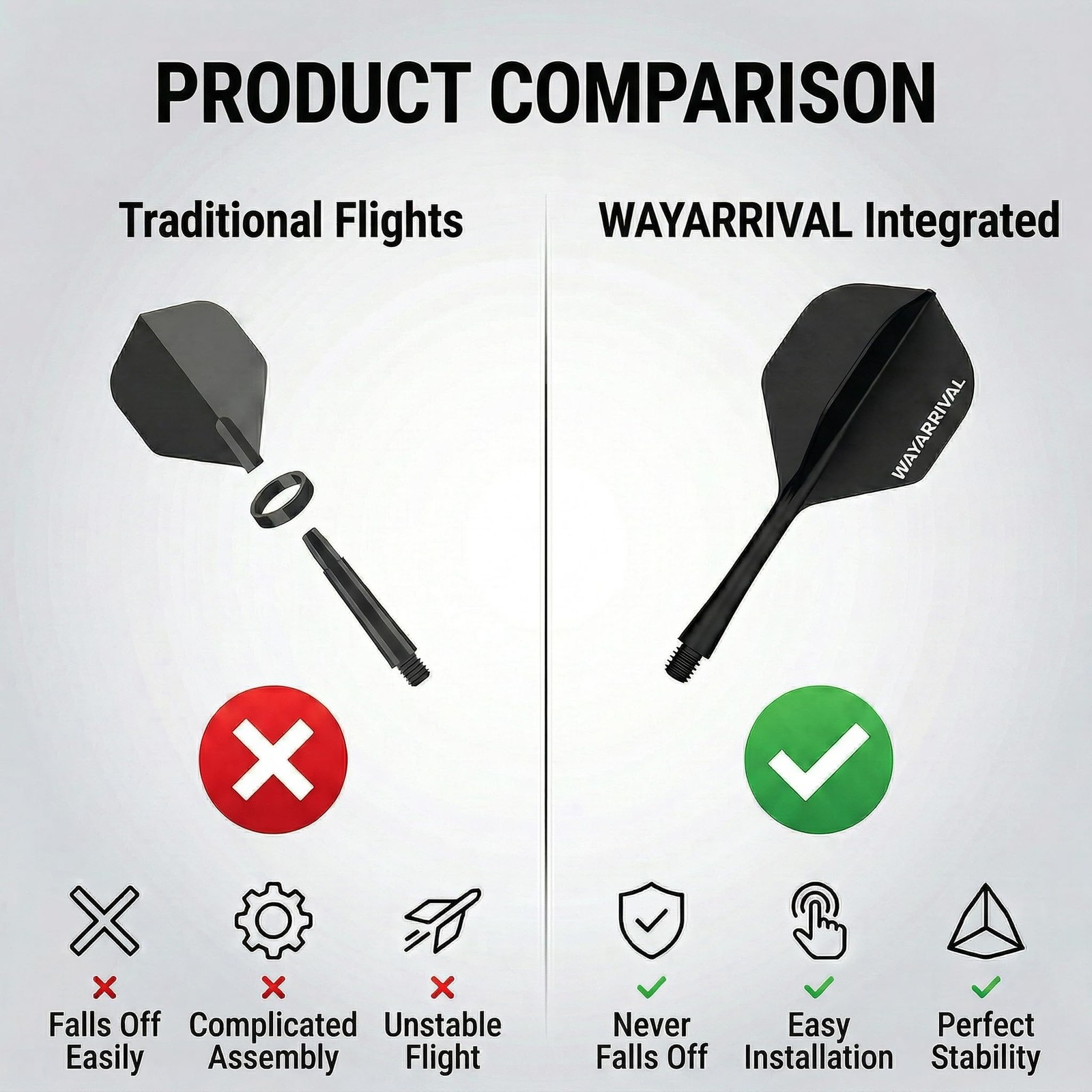 Unbreakable Integrated Dart Flights with Stems - Perfect for Every Player