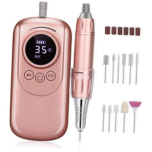Rechargeable 35000 RPM Nail Drill, Portable Cordless Professional Electric