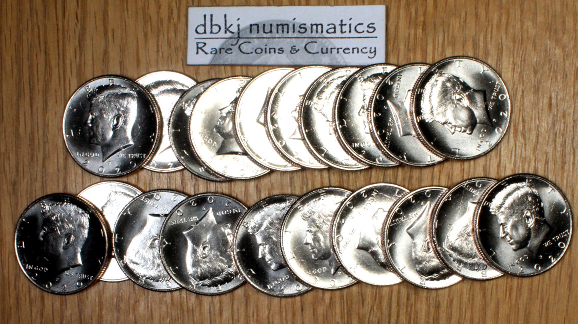 Roll of 2020 P Kennedy Half Dollar 50¢ - Choice to Gem Unc - 20 coins