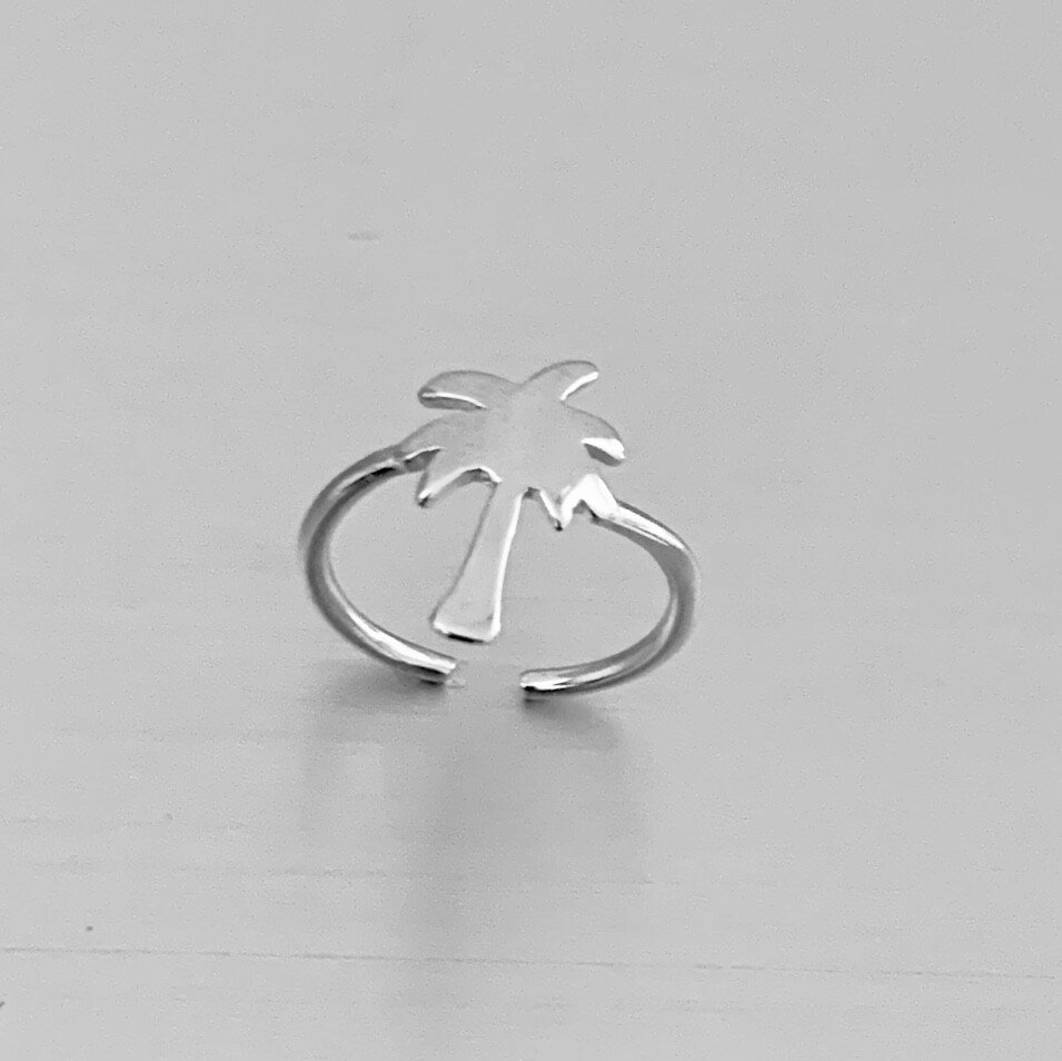 Sterling Silver Palm Tree Toe Ring, Silver Rings, Leaf Ring, Tree of Life Ring