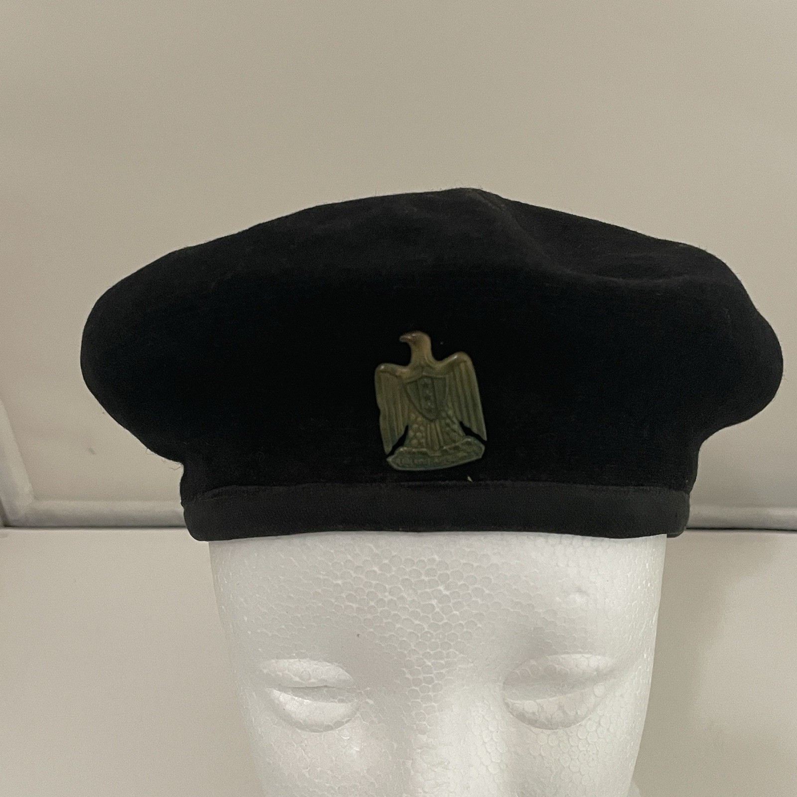 Rare Iraqi Army Beret Military Bring Back  W/ Brass Insignia. Worn, Size 56