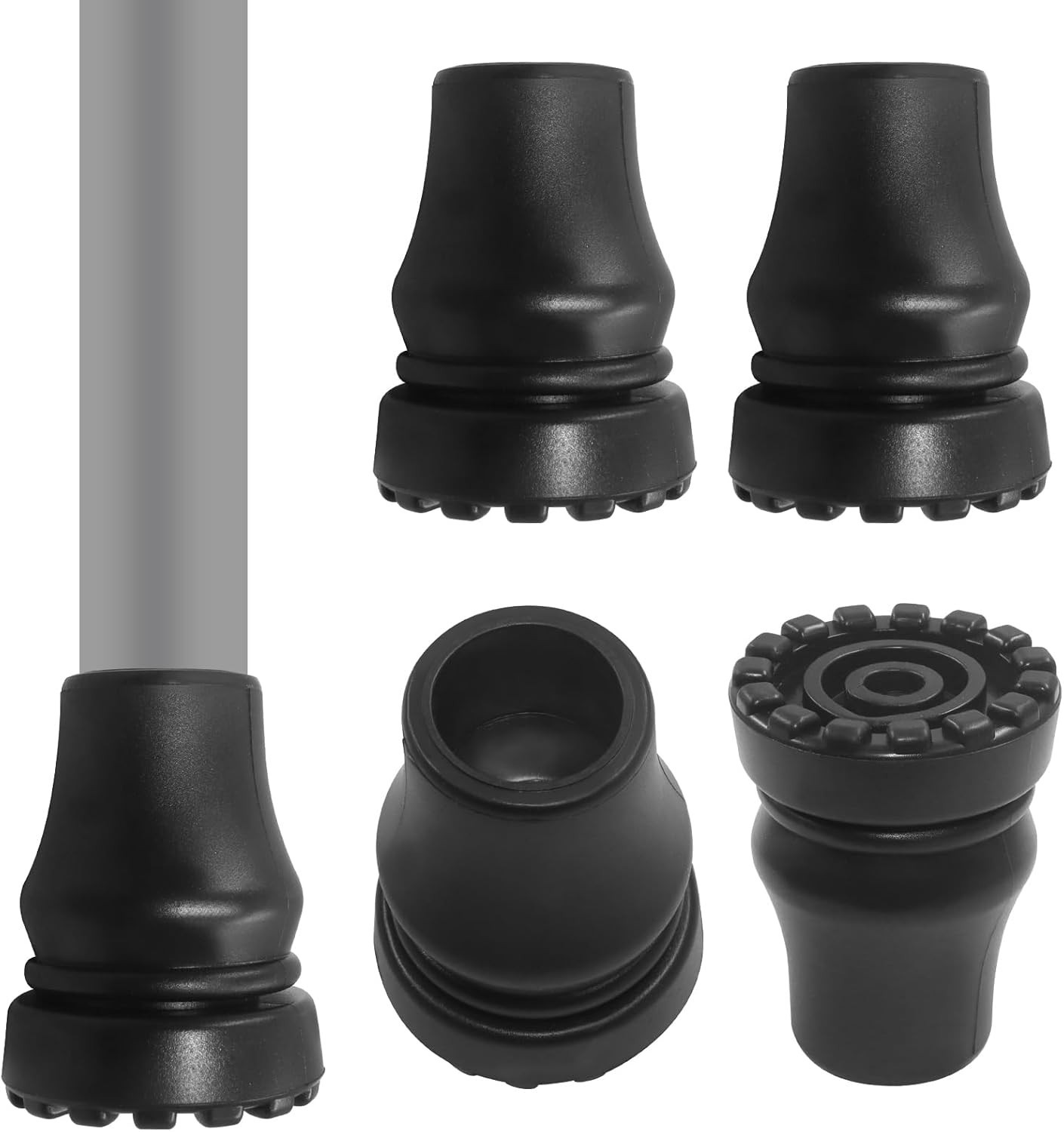 4Pcs Cane Tips 3/4 Inch Heavy Duty Rubber Cane Tips Anti Slip TPR Replacement...