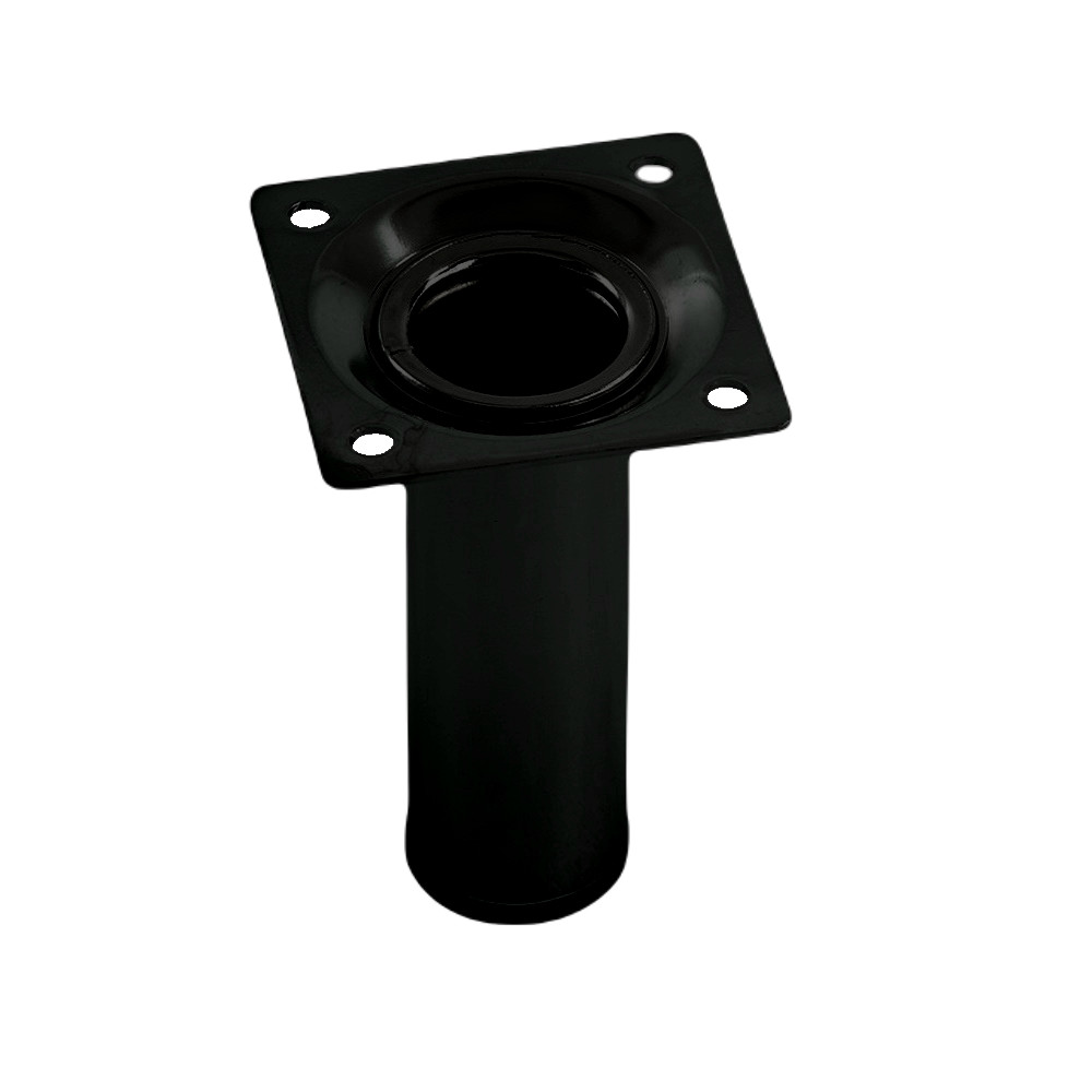 Hafele 4" Cylindrical Black Semi-Gloss Steel Furniture Leg, Set of 4