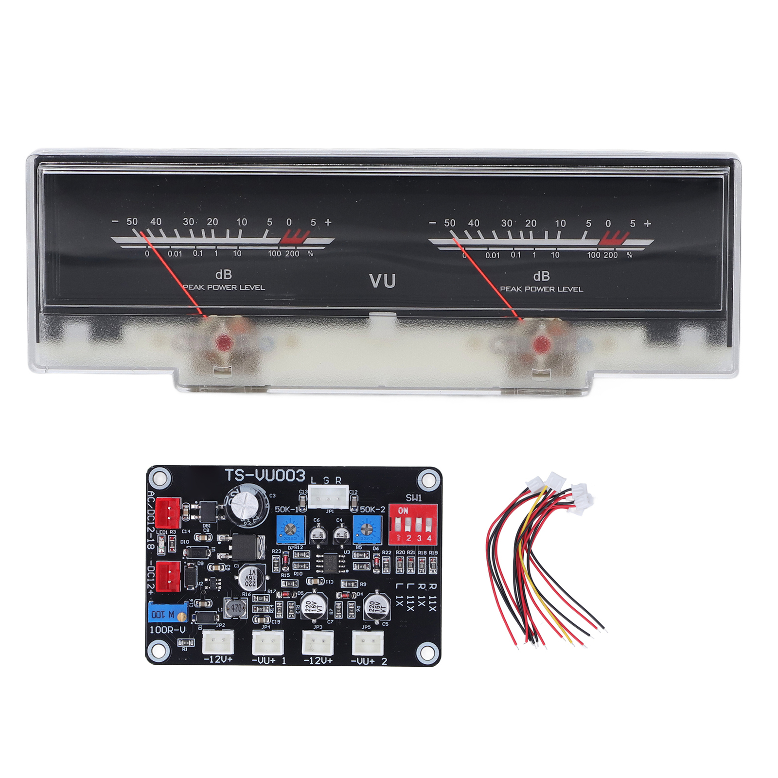 VU Meter Easy Operation ABS White Backlit High Accuracy VU Meter