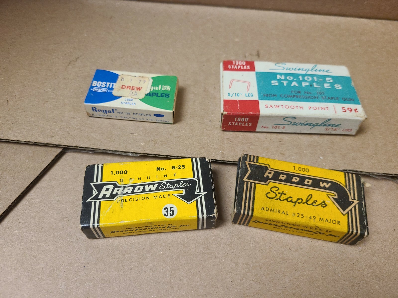 HUGE LOT OF 4 VINTAGE Staple Box/Staples Swingline Genuine Arrow Bostitch U.S.A