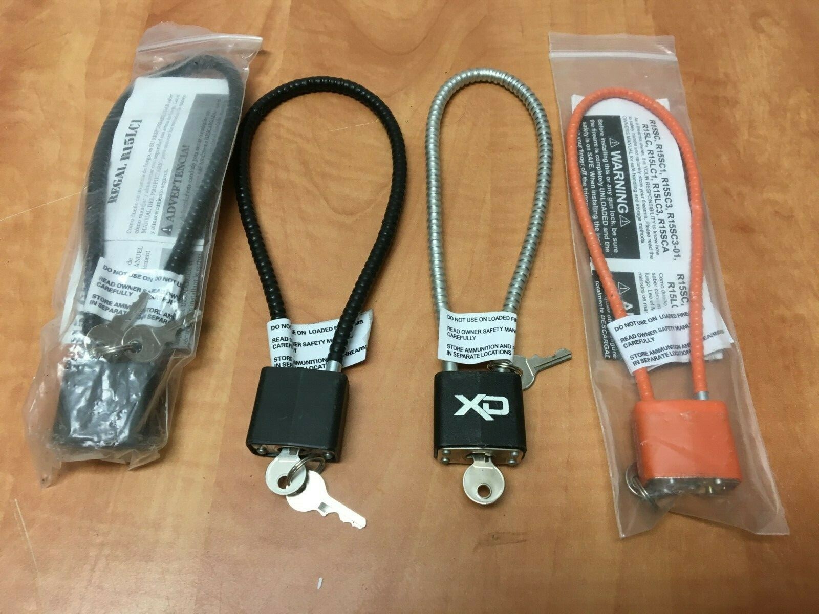 Gun Lock Safety Cable Lot of 4 Mascon Regal Lock R15LC