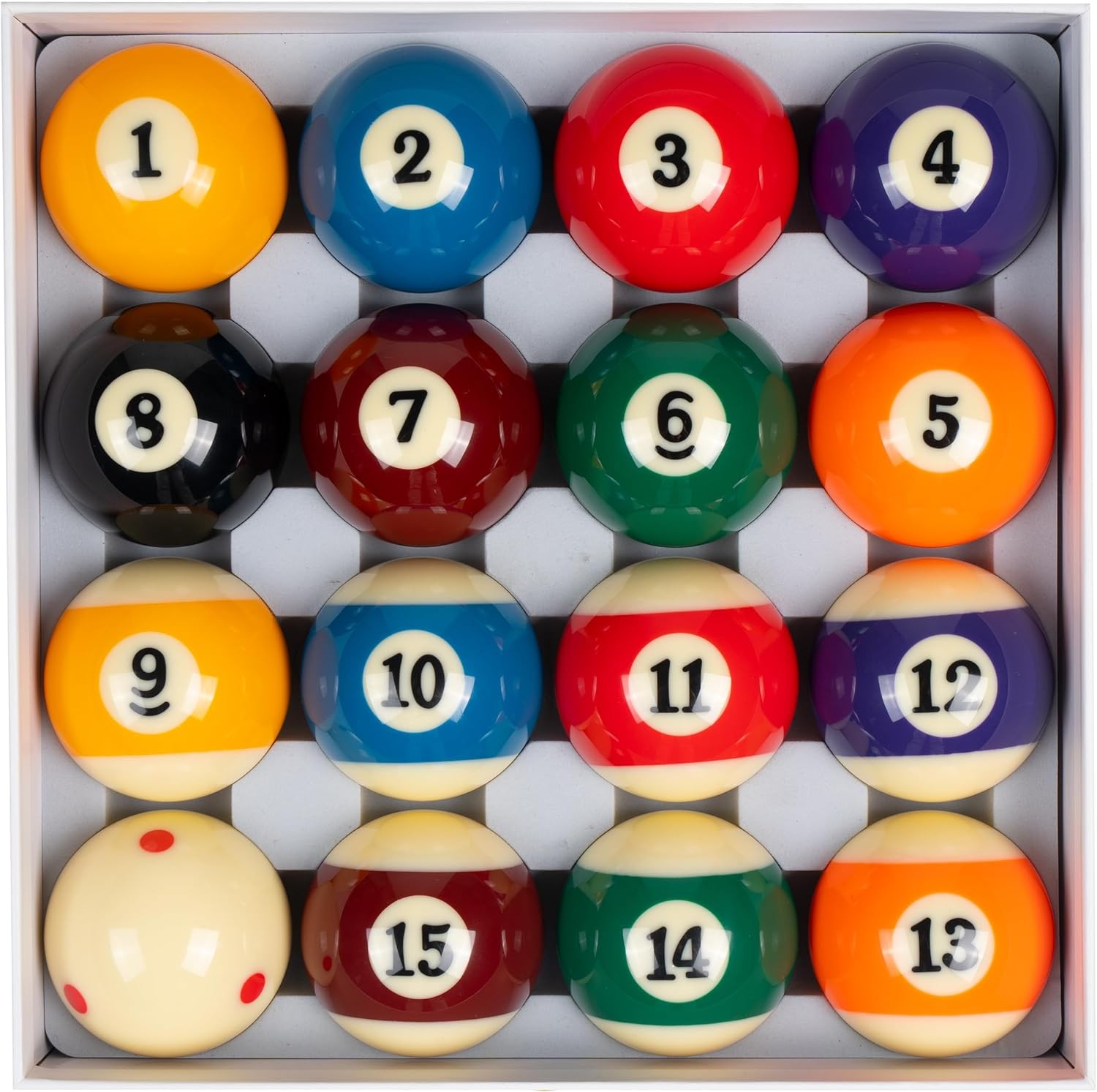 Collapsar Deluxe 2-1/4" Billiard Pool Balls Marble-Swirl Style Billiards red