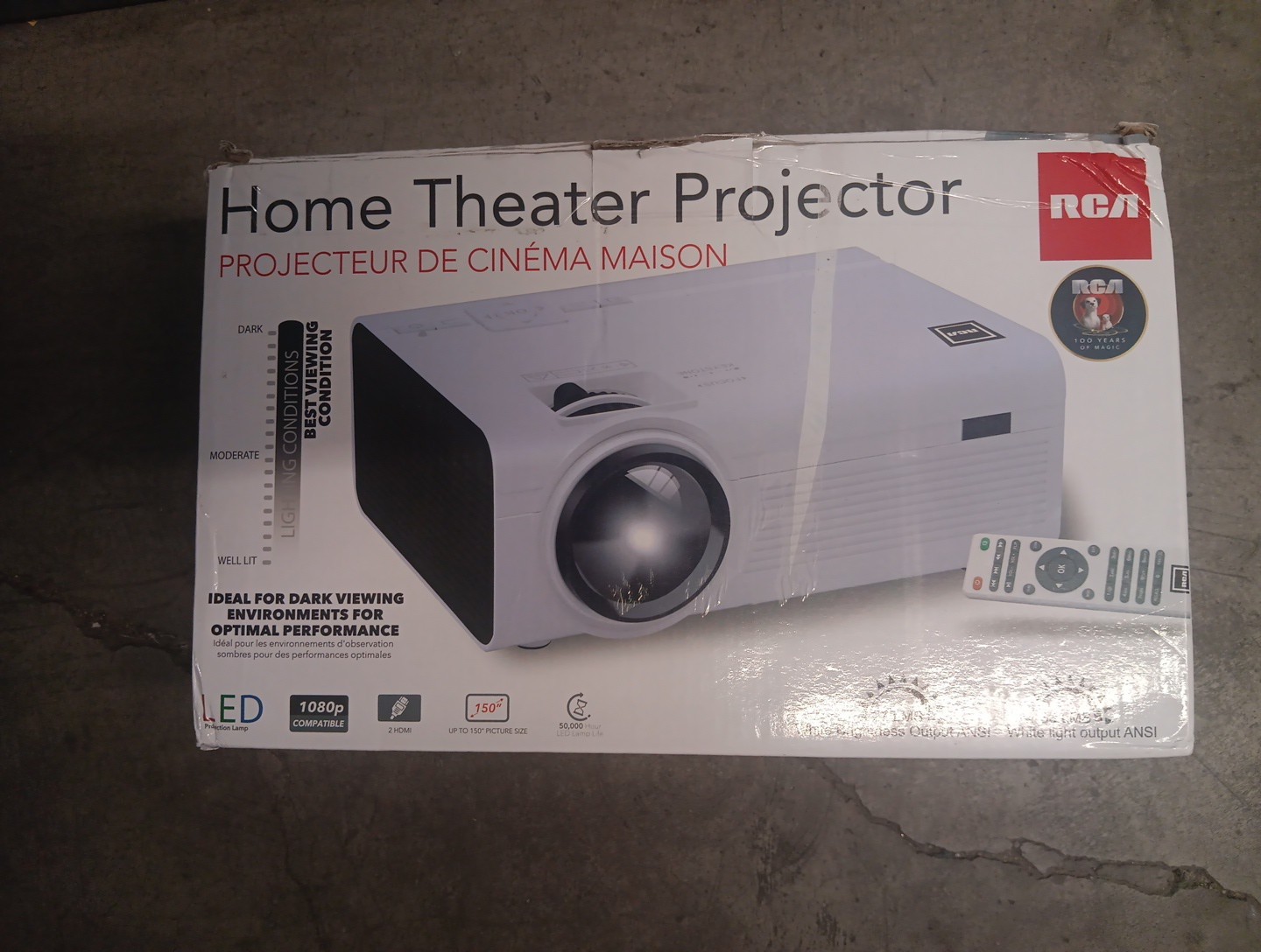 RCA RPJ136 2200 Lumens Home Theater Projector 1080p HDMI