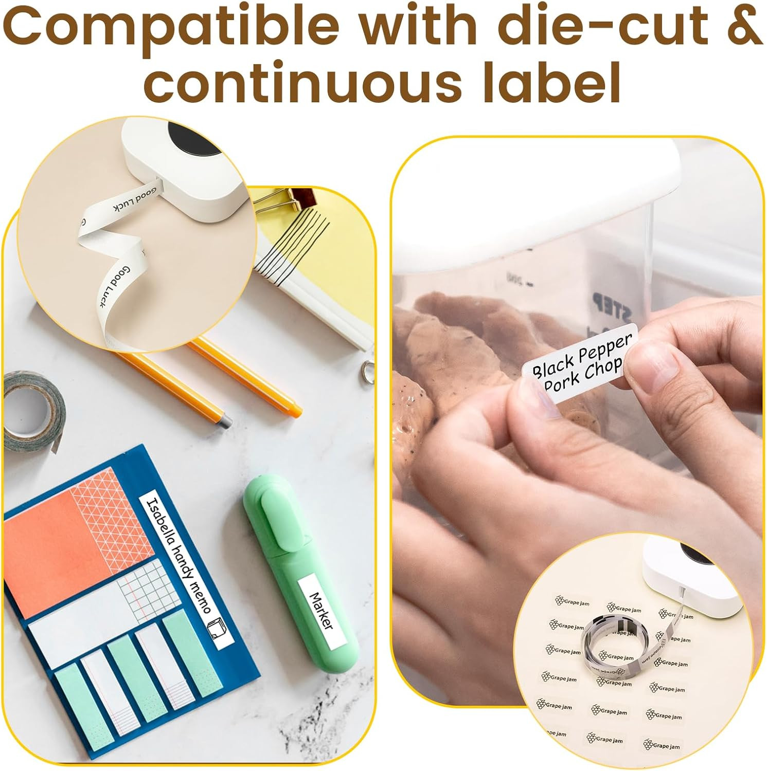 Phomemo D30 Label Maker Machine, Portable Handheld Bluetooth Mini Label Printer