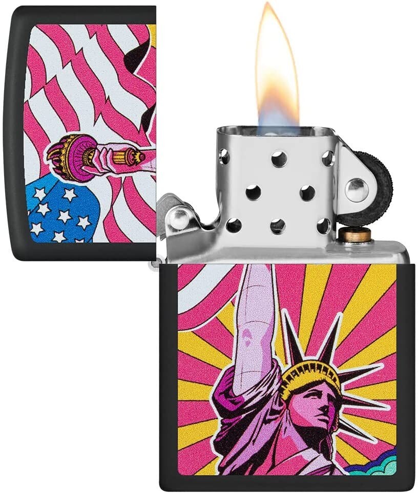 Zippo Lady Liberty Design Black Matte 49784