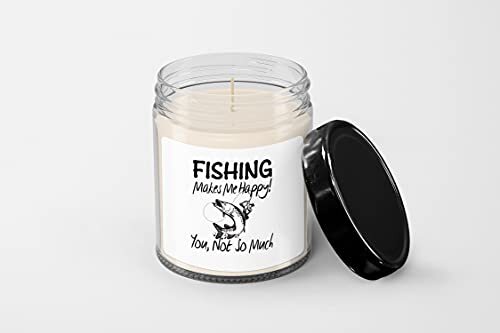 Fishing Makes me Happy with Man Candle - Soy Wax Candle
