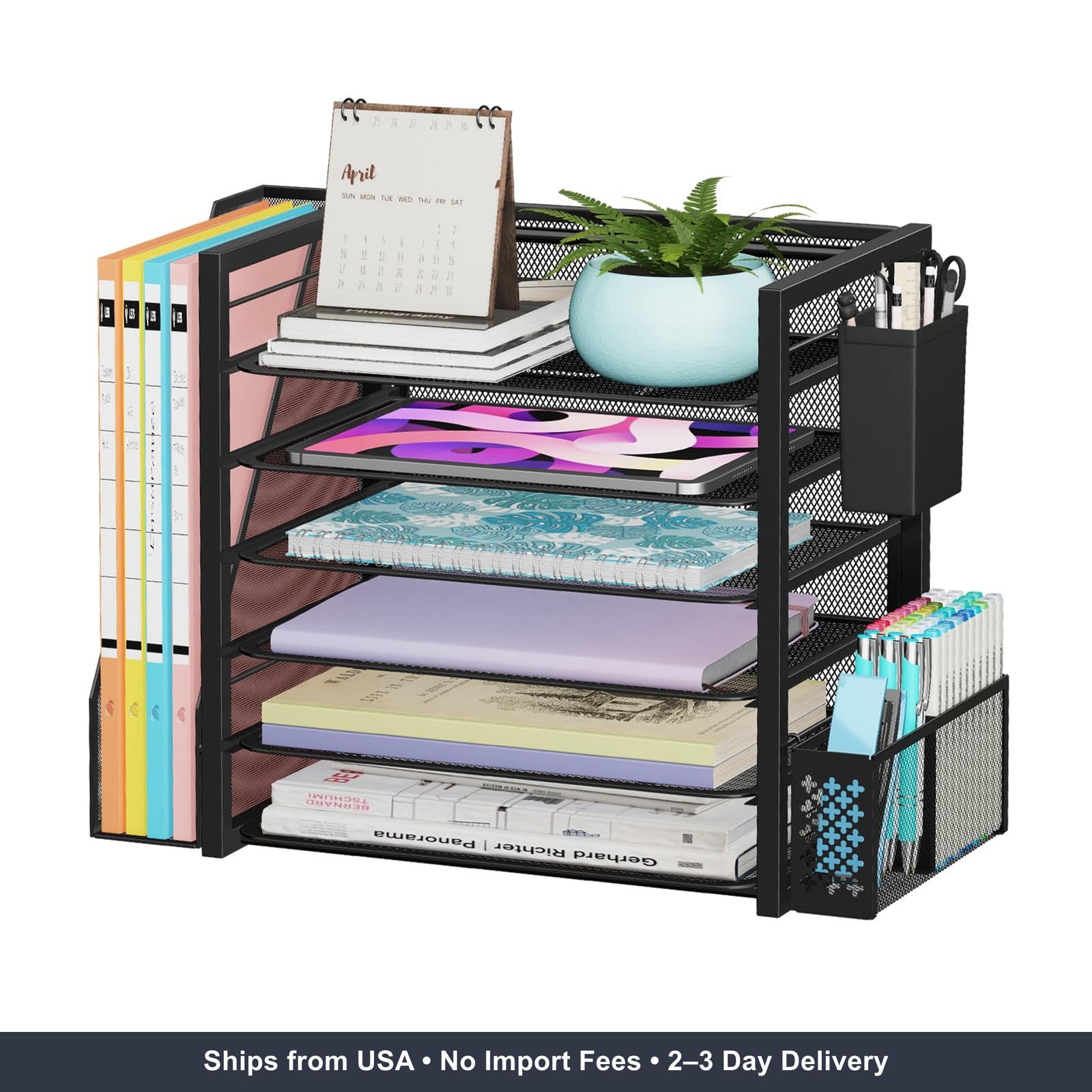 Simple Trending 6 Tier Desk File Organizer, Paper Letter Tray Organizer with Fil