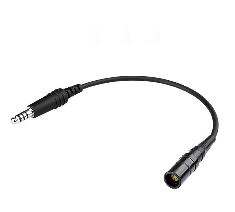Bose A20 Aviation Headset 6-pin (LEMO) to U174 Helicopter Adapter Cable