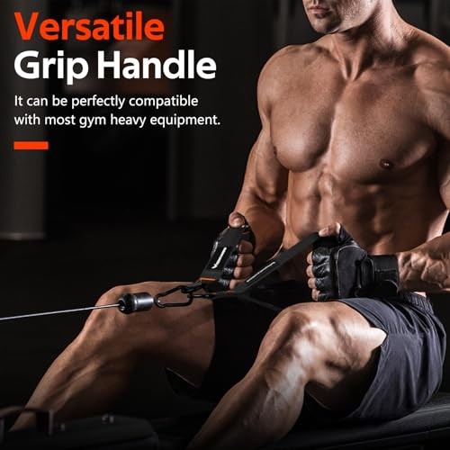 Gym Exercise Handles, Replacement Handle Attachments for Cable 1 Black-Orange