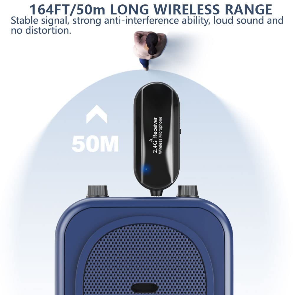 Wireless Microphone Headset, 2.4GHz, 160ft Range, Dual -Charging, 3D Stage Re...