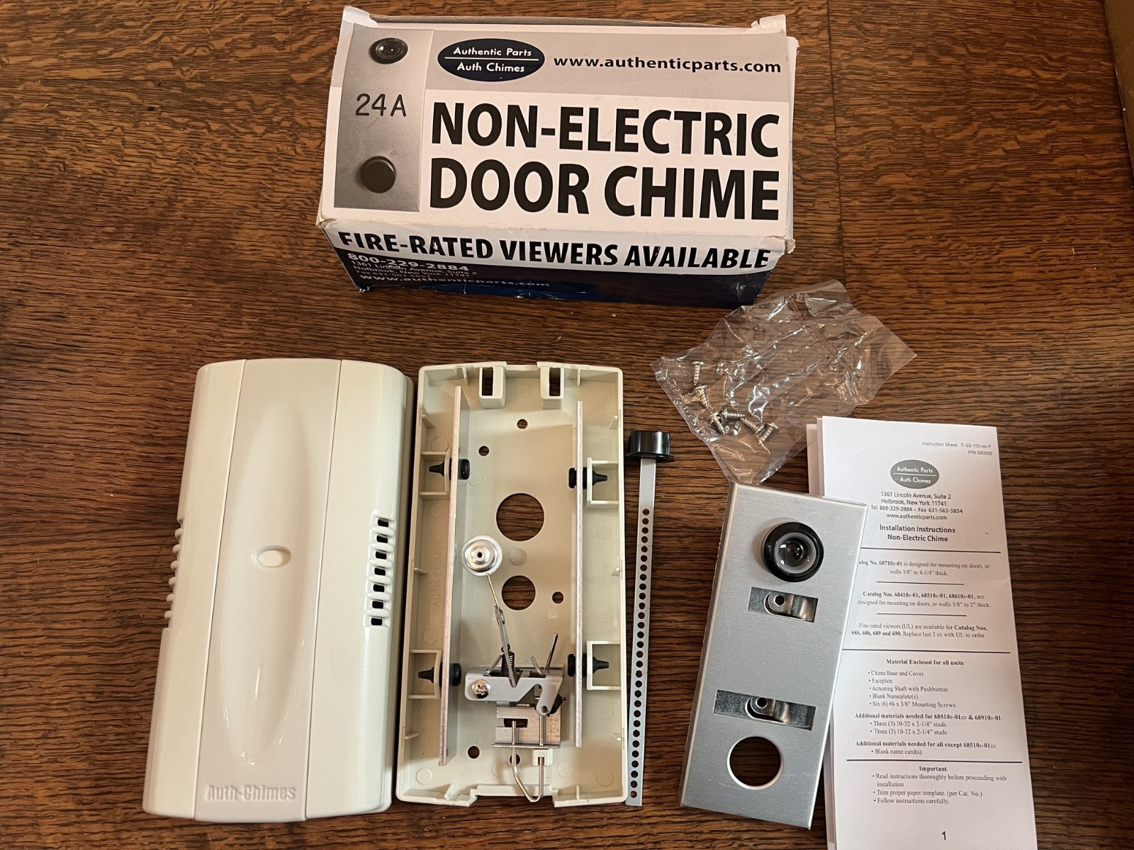 Non-electric Mechanical Door Chime With Viewer 686101-02 silver