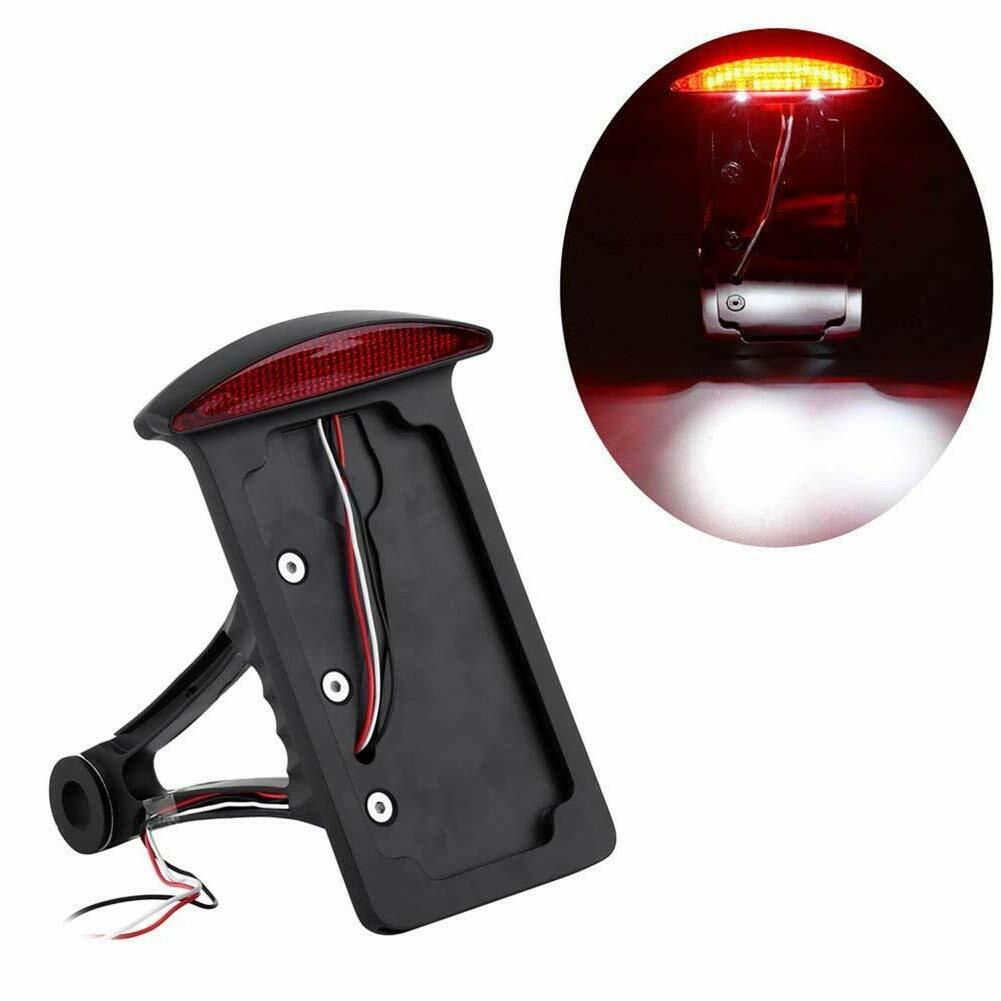 Universal Black Motorcycle BRAKE Tail LED LIGHT Side Mount License Plate Holder