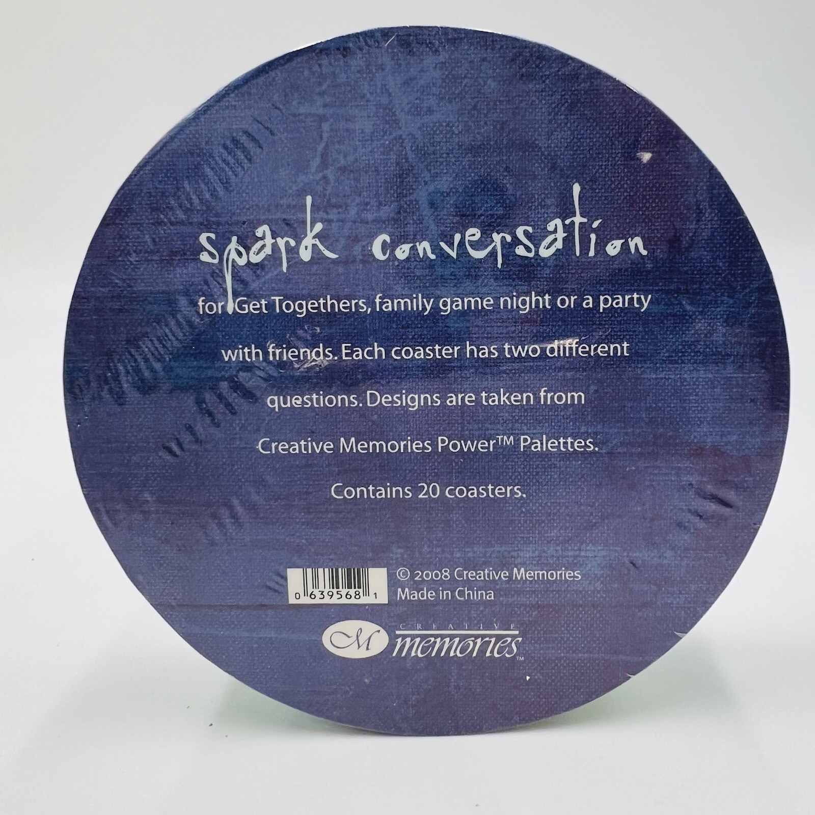 Creative Memories Spark Conversations Chatter Box 20 Coasters Game Palette Desig