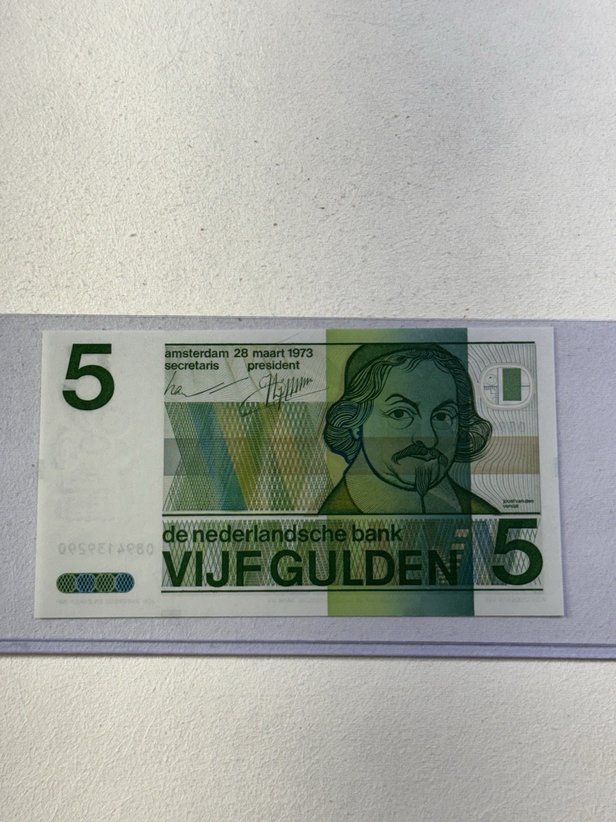 1973 Netherlands 5 Gulden Banknote P# 95
