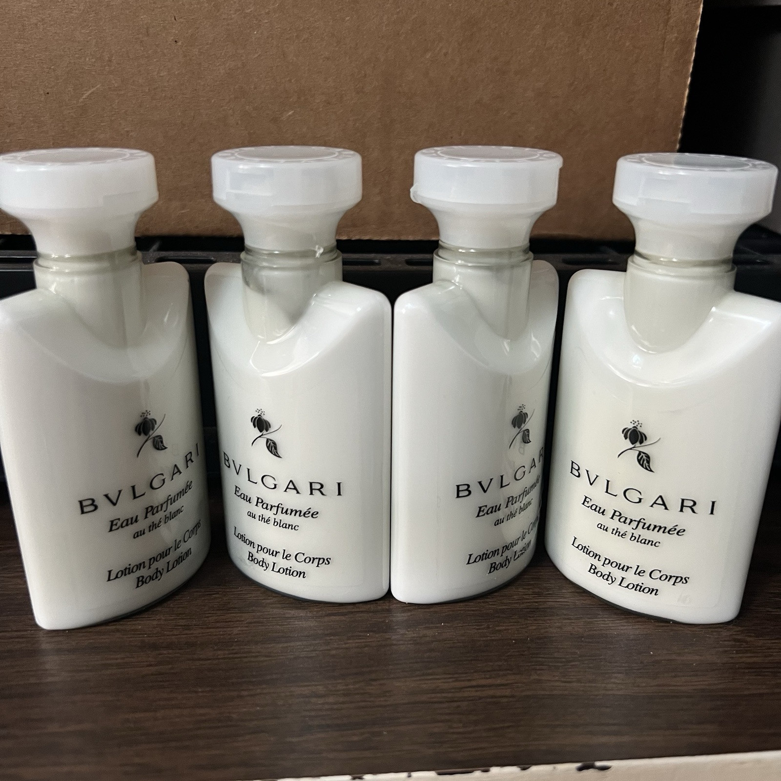 4 Bvlgari Eau Parfumée Au the Blanc white tea Body Lotion 1.3oz New Feb Sale