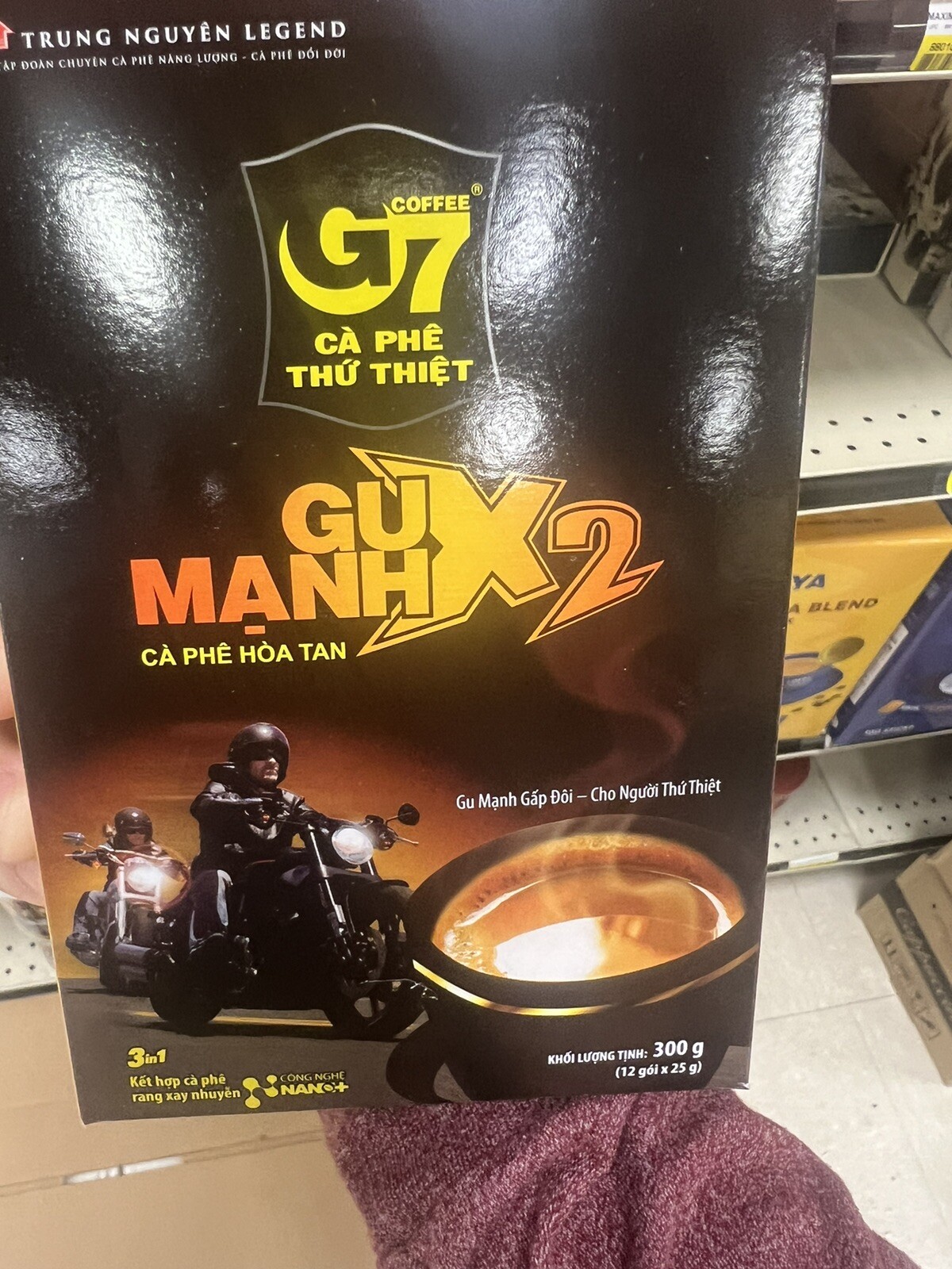 Trung Nguyen G7 Coffee Gu Manh X2, 3 in 1 Coffee 12 Sticks