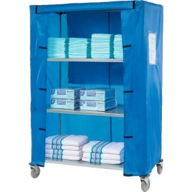 Nexel Galvanized Steel Linen Cart with Nylon Cover 4 Shelves 48""L x 18""W x