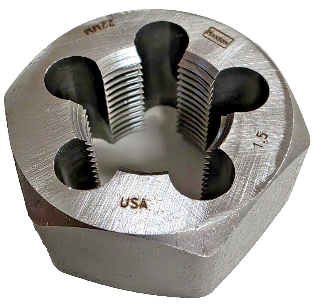 M22 X 1.5 Metric 1-5/8" Hex Irwin 7365 ZR Rethread Die 22MM Carbon Steel USA