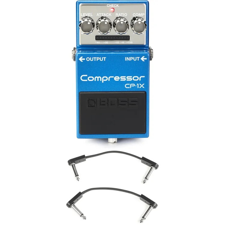 Boss CP-1X Compressor Pedal with EBS Patch Cables