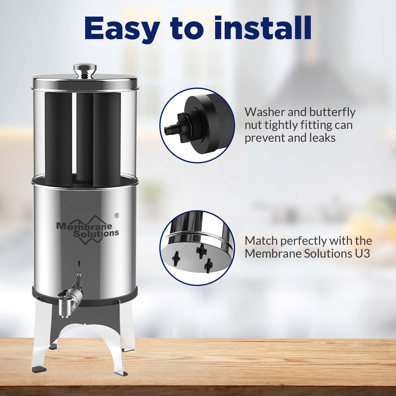 Black Water Filter Replacement for Berkey® Gravity Water Filter System,fit BB9-2