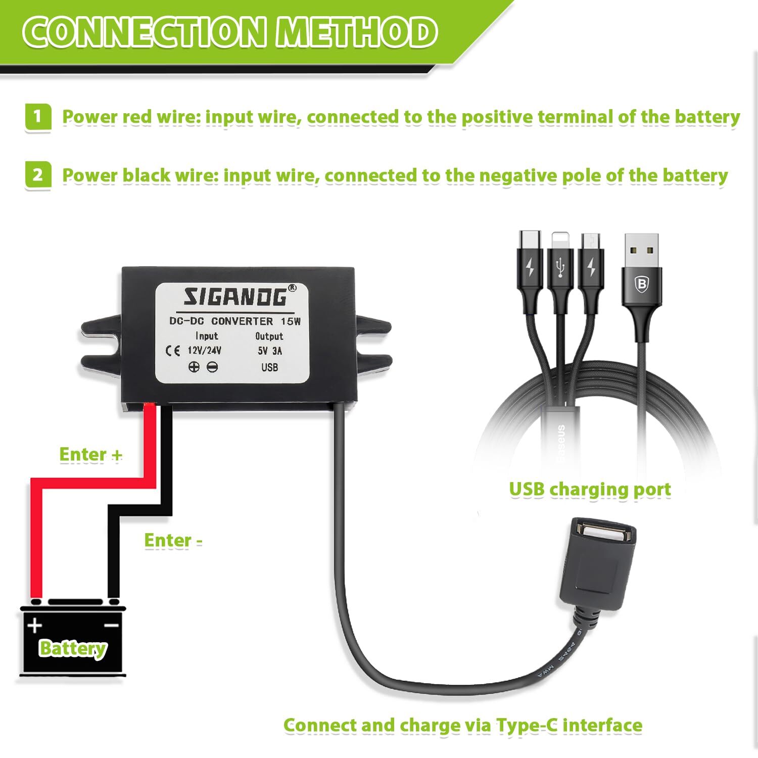 12V/24V to 5V USB Buck Module Voltage Regulator for Cars and Electronics