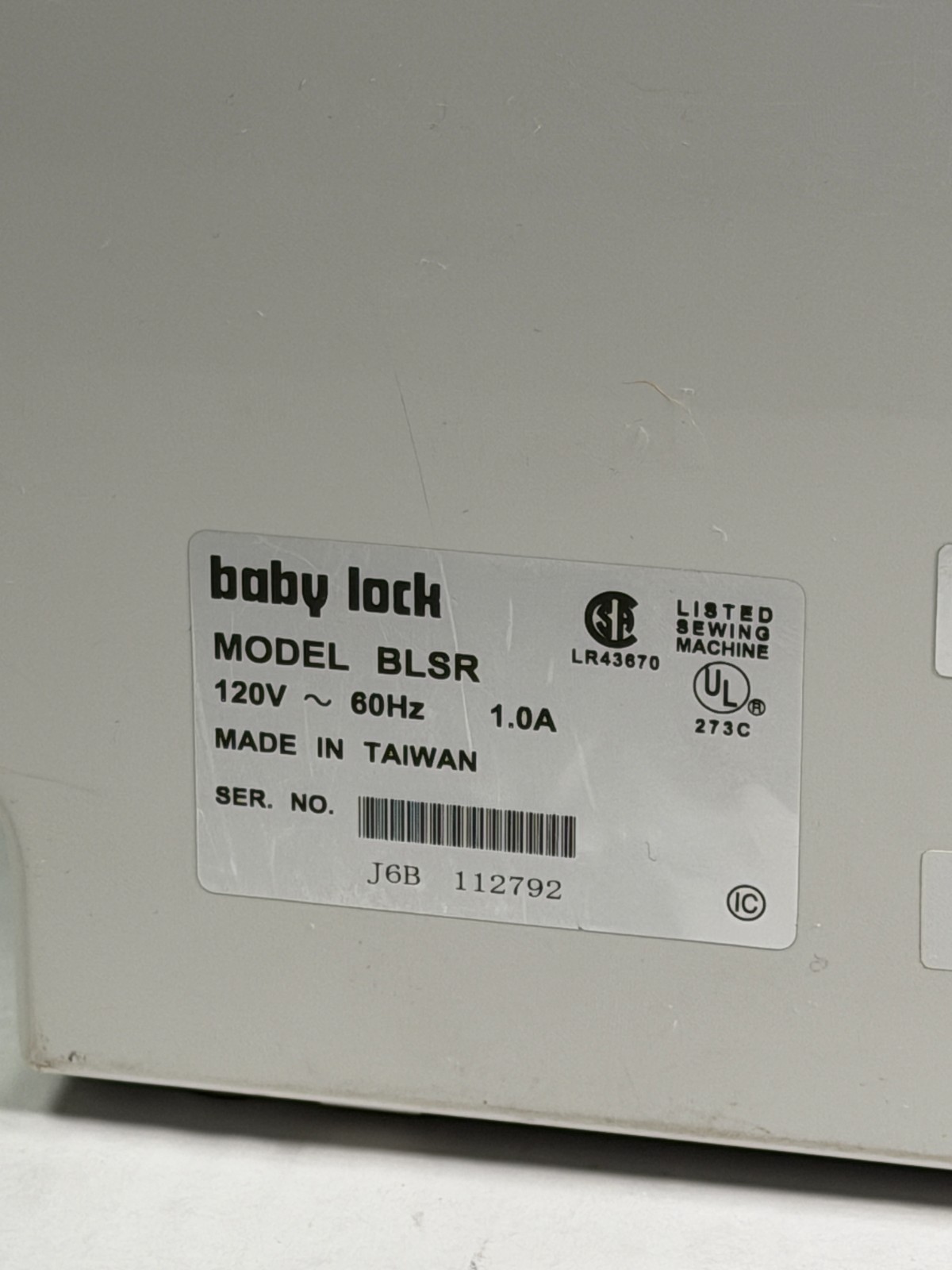 Baby lock espire BLSR sewing machine