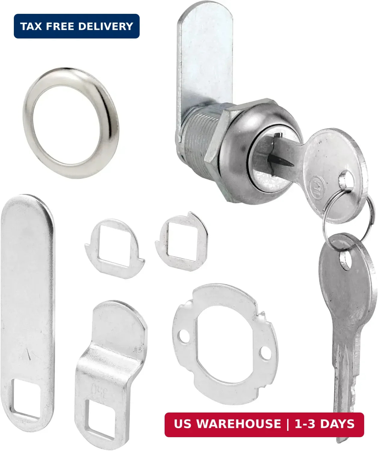 Prime-Line Cabinet Cam Lock 5/8" Diecast Lock Set w/ 2 Keys