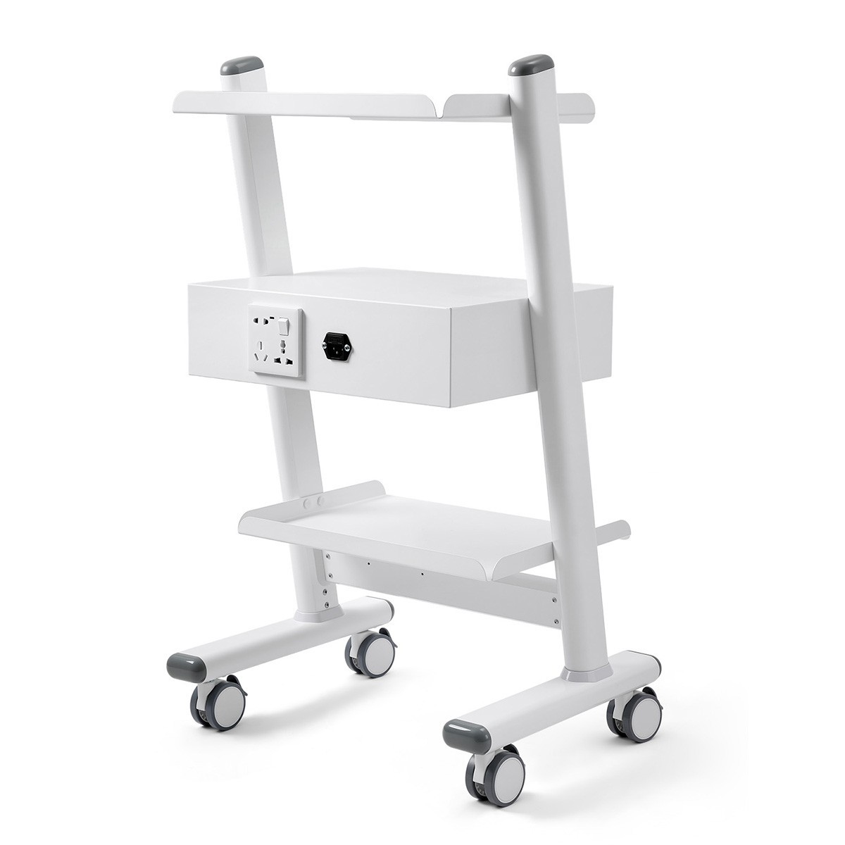 Dental Lab Mobile Rolling Trolley Cart Storage Cabinet 3 Layers with Drawer