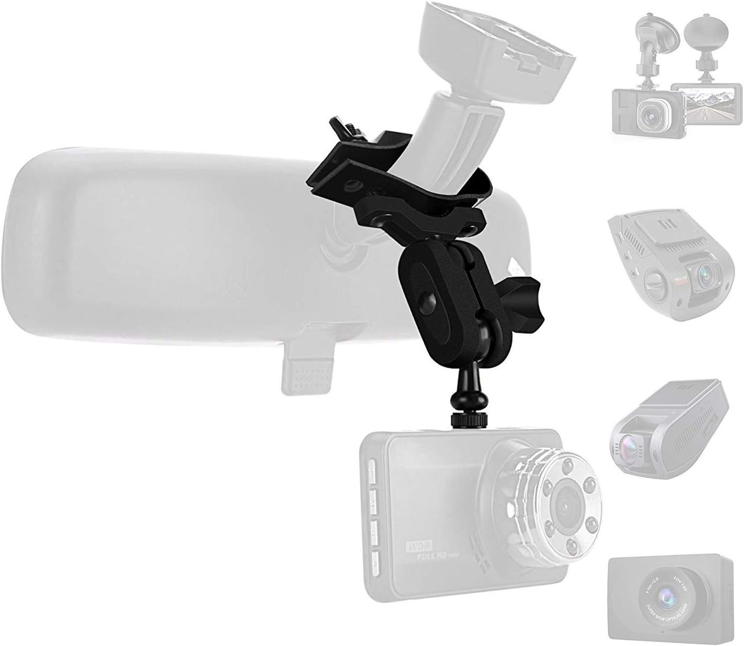 Flexible Dash Cam Mirror Mount - Durable 16 Joint System for Optimal Recording
