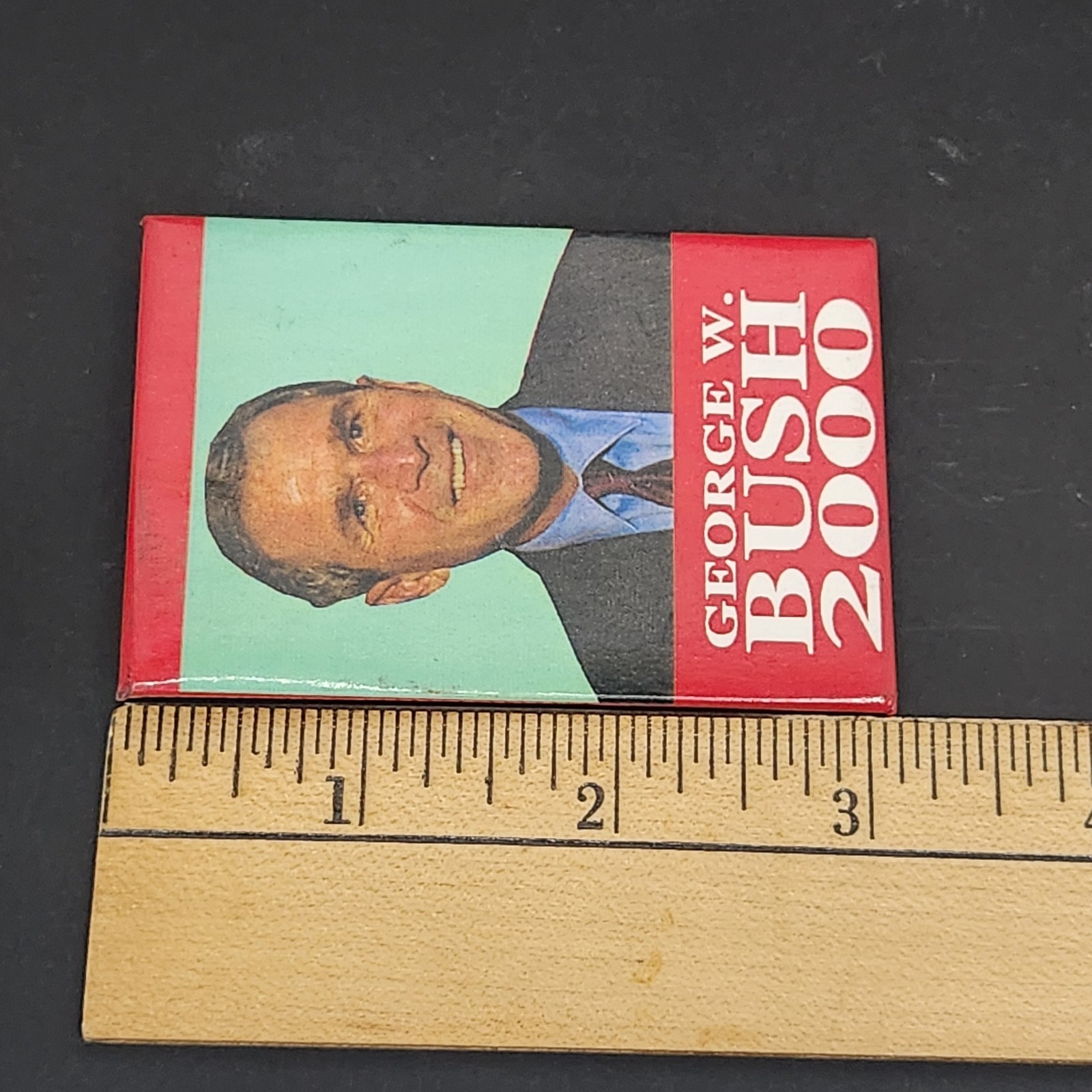 George W. Bush 2000 Self Portrait Campaign Pin Button Political 2" x 3"