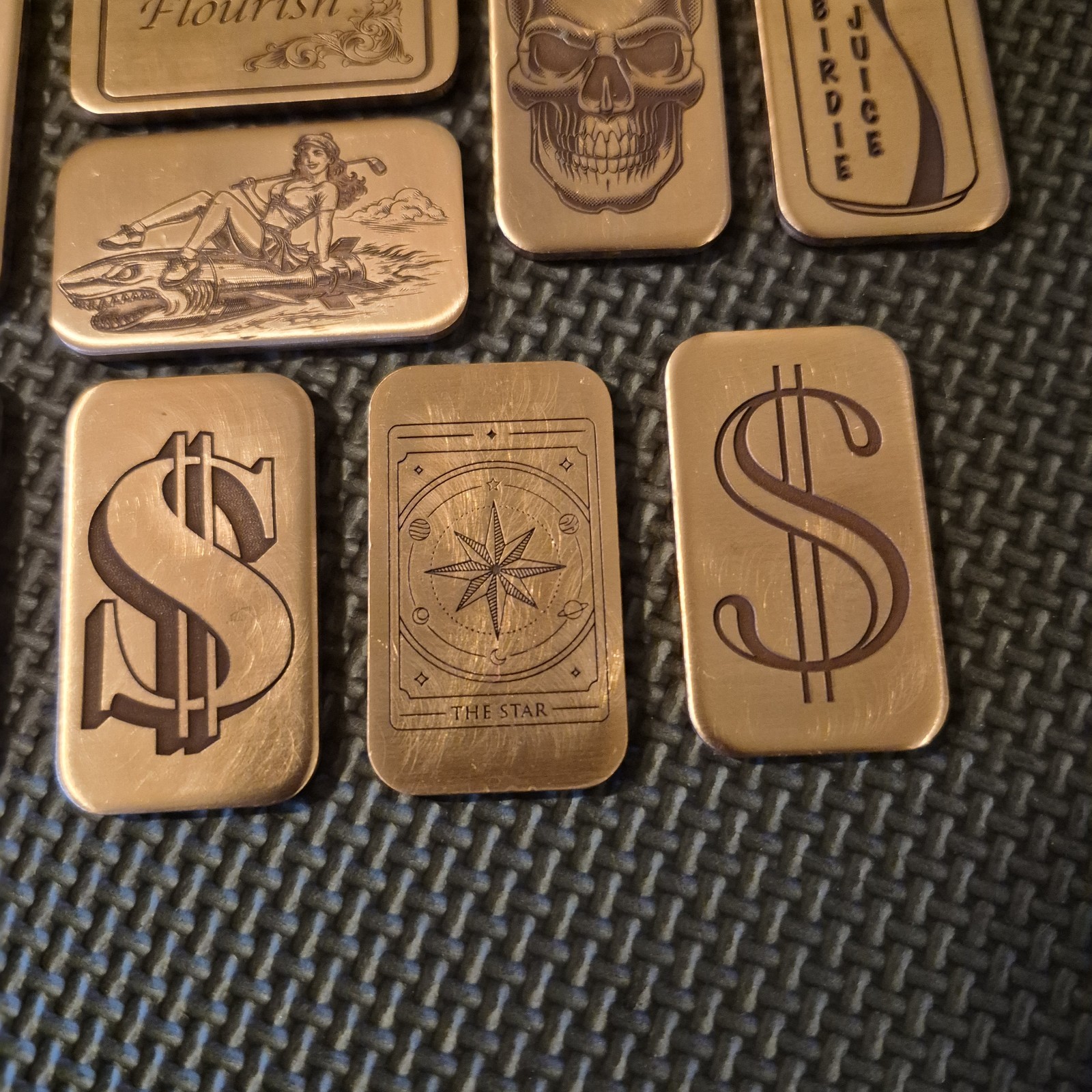 Custom Engraved Copper Rectangle Golf Ball Marker / Send your Design / Idea