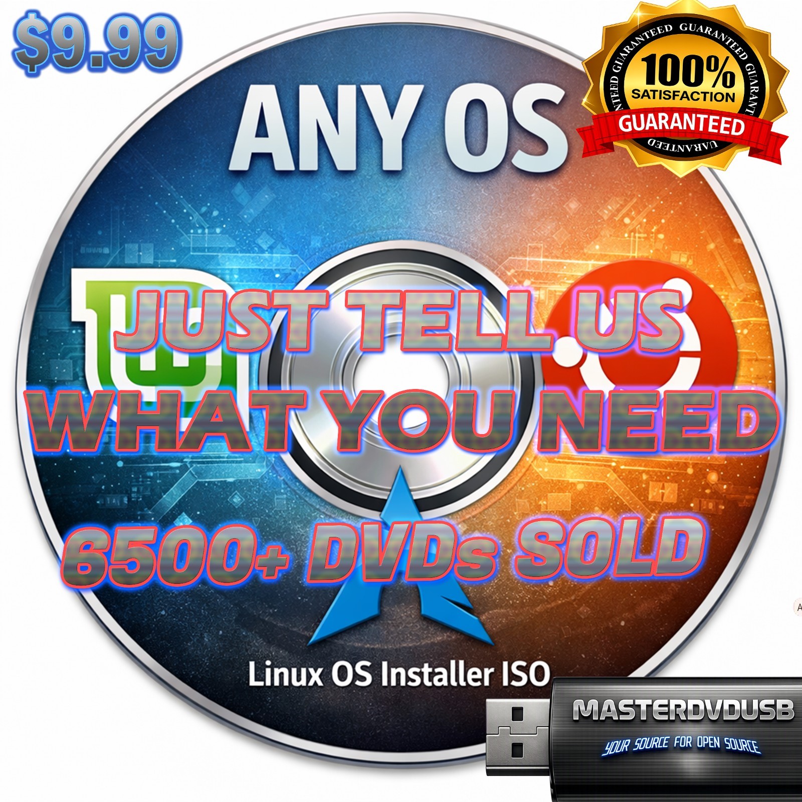 DVD SERVICE – ANY LINUX OR macOS INSTALL DISC – CUSTOM BUILD – $9.99  HD Label